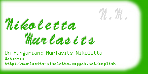 nikoletta murlasits business card